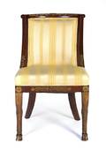 An Empire Style Gilt Metal Mounted Mahogany Chair