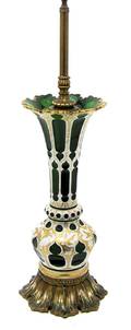 A Bohemian Enameled Glass Vase