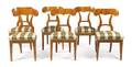 A Set of Six Biedermeier Birch Side Chairs