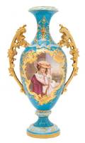 A Volkstedt Porcelain Portrait Vase