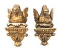 A Pair of Venetian Giltwood Figural Sconces