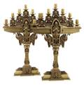 A Pair of Egyptian Revival SevenLight Candelabra