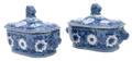 A Pair of Staffordshire Transfer Printed Sauce Tureens Rogers