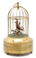 A French Automaton Singing Bird in Cage