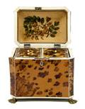 A Tortoise Shell Tea Caddy