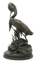 A French Bronze Sculpture of an Egret Jules Moigniez 18351894