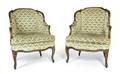 A Pair of Provincial Louis XVI Style Bergeres