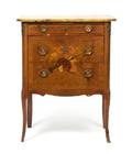 A Louis XVI Style Marquetry and Gilt Metal Mounted Side Chest