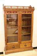 Victorian Walnut Two Door Bookcase