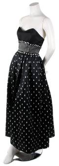 A Geoffrey Beene Black and White Satin Gown