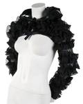A Courreges Black Silk Ruffle Bolero
