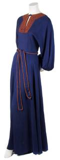 A Jean Varon Blue Knit Bohemian Style Dress