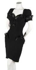 A Thierry Mugler Black Sculptural Dress