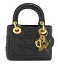 A Christian Dior Black Leather Quilted Bag