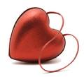 A Moschino Red Glitter Hardsided Heart Bag