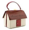A Moschino Red and Cream Leather Maison Moschino Bag