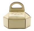 A Moschino Cream Leather Carton Bag