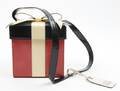 A Moschino Red Black and White Leather Present Purse