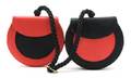 A Renaud Pellegrino Black and Red Satin Double Sided Evening Bag