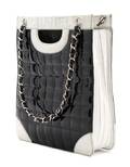 A Chanel Black Quilted Patent Leather Bag