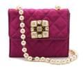 A Chanel Fuchsia Silk Quilted Evening Bag