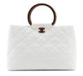 A Chanel White Quilted Caviar Leather Bag