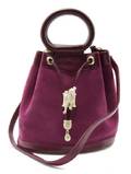 A KieselsteinCord Purple Suede and Leather Bag
