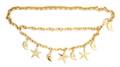 An Alexis Kirk Goldtone Chain Link Star and Moon Charm Belt