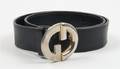 A Gucci Navy Leather Belt