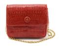 A Chanel Dark Fuchsia Pink Crocodile Purse