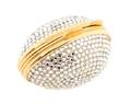 A Judith Leiber Clear Rhinestone Egg Pill Box