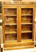 Victorian Walnut Two Door Bookcase