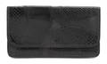 A Carlos Falchi Black Snakeskin Patchwork Clutch