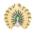 A Jomaz Goldtone Peacock Brooch