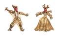 A Pair of Trifari Male and Female Figural Pins