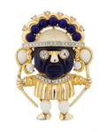 A Hattie Carnegie Blue and Cream Aboriginal Brooch