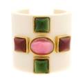 A Chanel Cream Lucite Maltese Cross Cuff