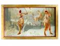 LARGE FRENCH ART DECO VERRE EGLOMISE PAINTING