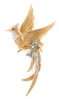 A Marcel Boucher Goldtone Bird Pin