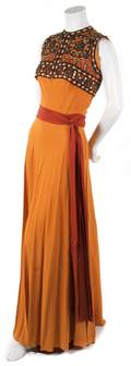 A Germaine Monteil Orange Silk Gown