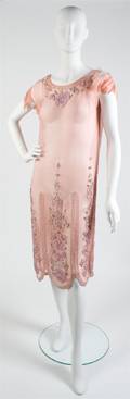 A Pink Chiffon and Beaded Dress