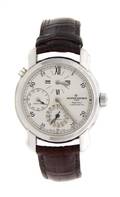 An 18 Karat White Gold Dual Time Regulator Malte Automatic Wristwatch Vacheron Constantin
