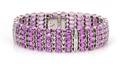 A 14 Karat White Gold Pink Sapphire and Diamond Bracelet