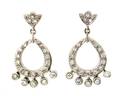 A Pair of 18 Karat White Gold and Diamond Chandelier Earrings