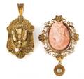 Two Victorian Yellow Gold Pendants