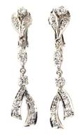 A Pair of 14 Karat White Gold and Diamond Screwback Earrings