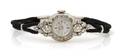 A 14 Karat White Gold and Diamond Mechanical Wristwatch Hamilton