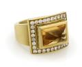 An 18 Karat Yellow Gold Citrine and Diamond Ring KieselsteinCord