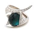 An 18 Karat White Gold Diamond and Green Tourmaline Ring Stephen Webster