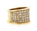 A 14 Karat Yellow Gold and Diamond Pave Band